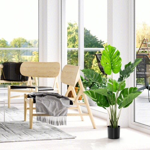 Costway 4FT Artificial Monstera Deliciosa Plant Palm Tree Indoor Outdoor