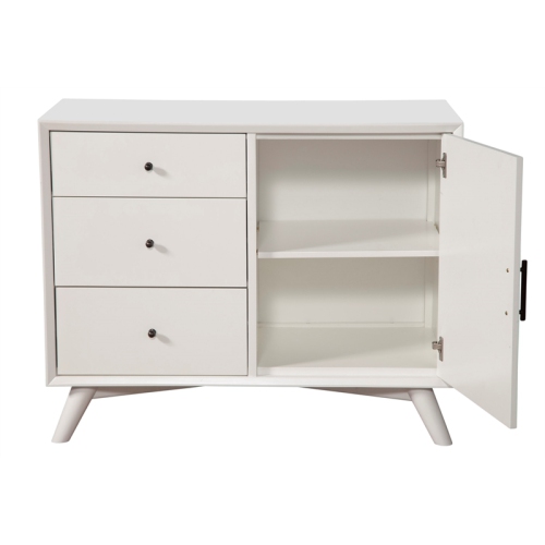 Alpine Furniture Flynn Wood Accent Cabinet in White