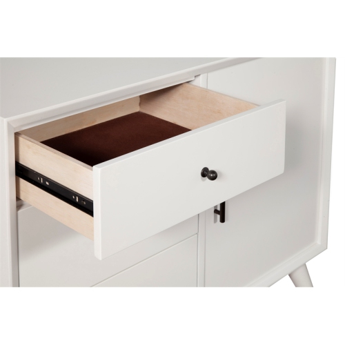 Alpine Furniture Flynn Wood Accent Cabinet in White