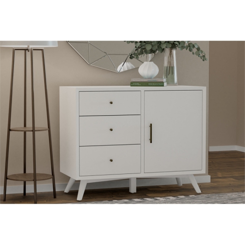 Alpine Furniture Flynn Wood Accent Cabinet in White