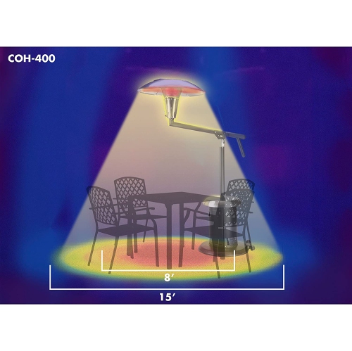 Cuisinart Perfect Position Overhead Patio Heater, Extra Large 33" Heat Shield - COH-400