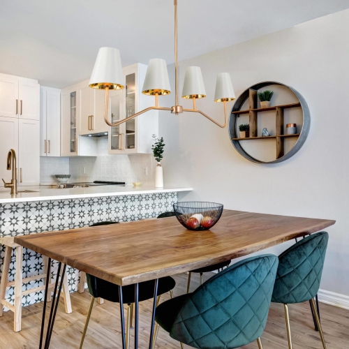 Modern 4-Light Gold Chandelier Linear Island Lighting with Fabric Shades