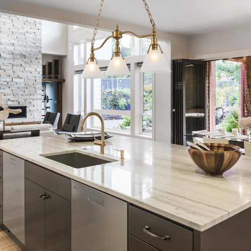 Modern 3-Light Gold Chandelier Linear Island Lights with Glass Shade