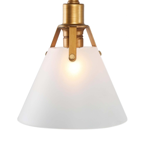 Modern 3-Light Gold Chandelier Linear Island Lights with Glass Shade