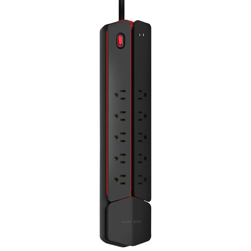 Monster Vertex XL 10-Outlet Surge Protector - Black