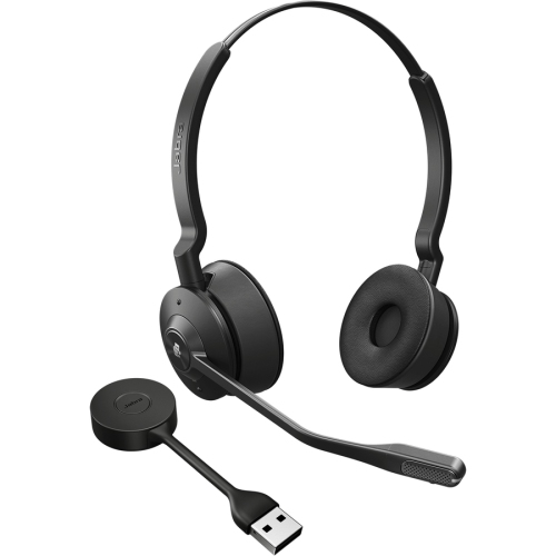 Jabra Engage 55 On-Ear Noise Cancelling Truly Wireless Bluetooth Headsets with Mic - Black