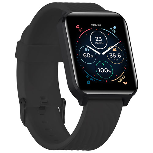 Motorola moto Watch 70 Smartwatch with Heart Rate Monitor Black Best Buy Canada