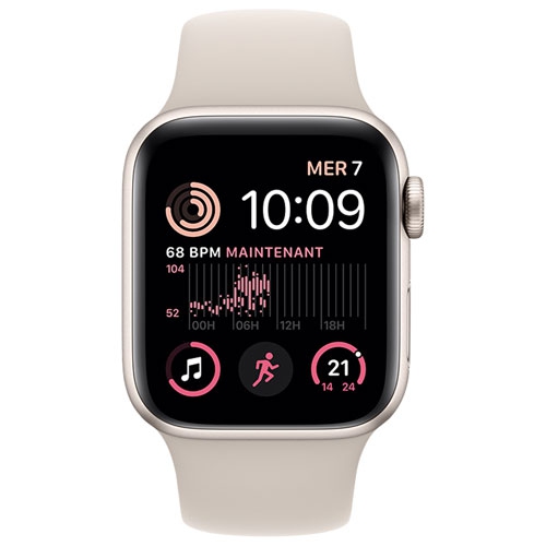 Refurbished - Apple Watch SE (GPS) 40mm Starlight Aluminum Case with Starlight Sport Band (2022)