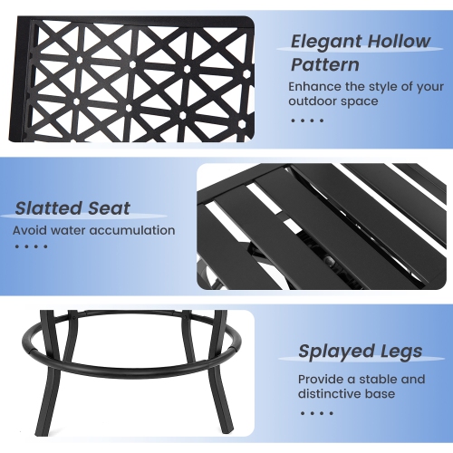 Gymax 4 PCS Patio Swivel Bar Chairs Metal Counter Height Bar Stools w/ Gentle Rocking