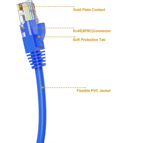 4 Meter Blue RJ45 Cat-5 Ethernet Cable, High-Speed Data Transfer for Smooth Internet Browsing and Streaming