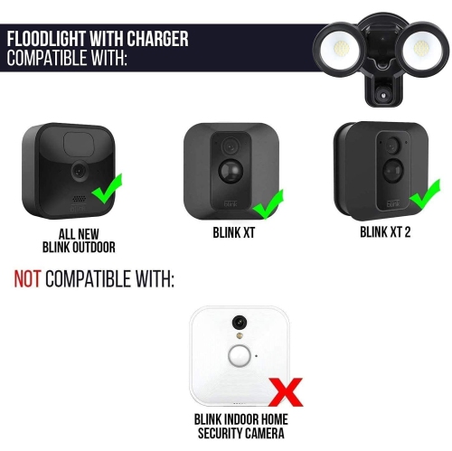 Wasserstein Floodlight, Charger and Mount for Blink Outdoor/XT2 Camera, 2000 lumens - with Motion Sensor and Timer Control