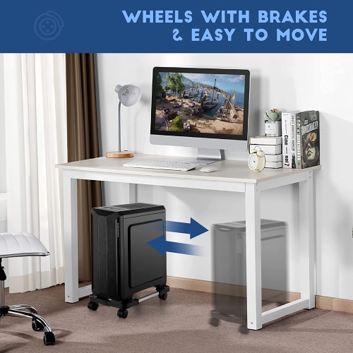 Computer Tower Stand,Hmseng Adjustable Mobile CPU Stand with 4 Rolling Caster Wheels, PC Tower Stand Fits Most PC Under Desk-Black