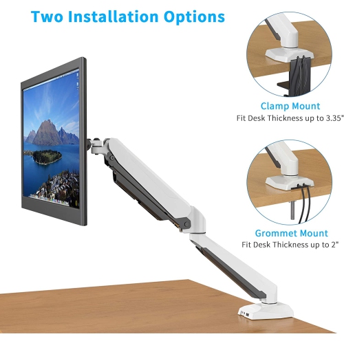 Fully Adjustable Single Gas Spring Monitor Mount Stand with Swing Arm for 15'-32' Monitor Features USB 3.0 Port and Audio Port- SA-GM212U