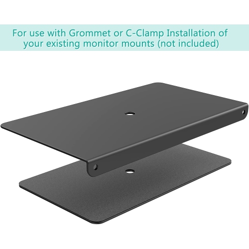 Steel Reinforcement Bracket for Thin, Glass, and Other Fragile Table Tops, Compatible with Most Monitor Mount Stand Grommet C Clamp Installation,