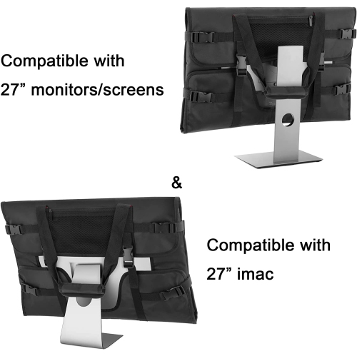 Travel Carrying Case Compatible with 27' iMac / 27' LCD Screens, Protective Monitor Dust Cover Travel Bag with Padded Velvet Lining for 27' Monitor