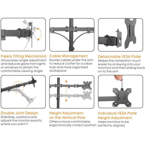 Economy Quad Free Standing Monitor Stand Mount for Monitors Up to 32 Inch