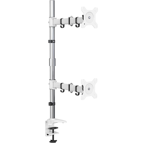 Fully Adjustable Dual Monitor Standing Mount Extra Tall 31.5' Pole with 2 Arms for Two Displays up to 32' - SA-D285