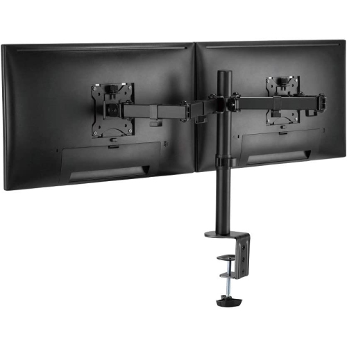 Dual LCD LED Monitor Desk Mount Stand with C-clamp Heavy Duty Fully Adjustable Arms Hold 2 Screens up to 32 inches