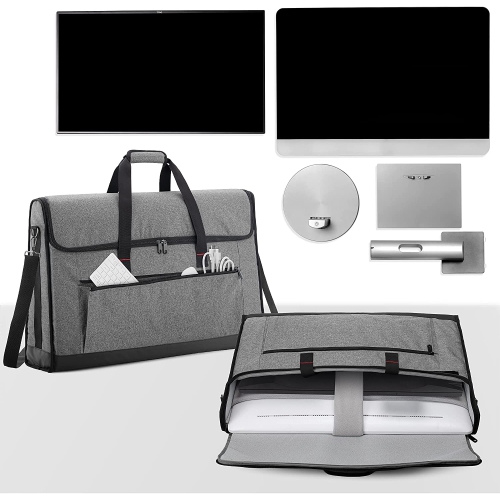 Monitor Carrying Case 24-27 Inch Padded Travel Bag Hold Up to 2 LCD Screens/TVs, Not Compatible with iMac or All-in-One Computer, with Accessories