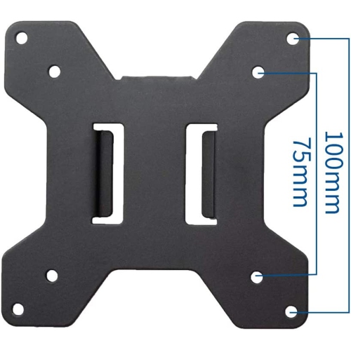Steel VESA Bracket 75x75 and 100x100 Mounting for Computer Monitors, Quick Release Removable VESA Plate, Black, PT-SD-VA01A