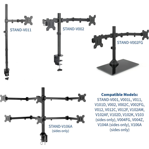 Steel VESA Bracket 75x75 and 100x100 Mounting for Computer Monitors, Quick Release Removable VESA Plate, Black, PT-SD-VA01A