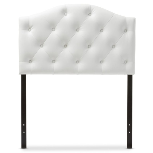 Bowery Hill Faux Leather Upholstered Twin Headboard in White