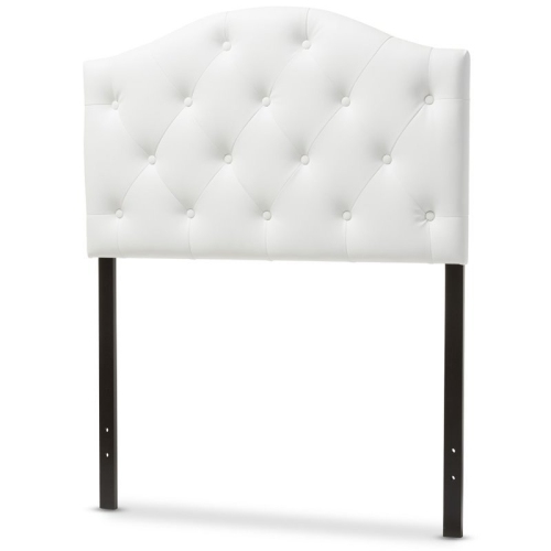 Bowery Hill Faux Leather Upholstered Twin Headboard in White