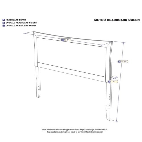 AFI Metro Queen Panel Headboard in Walnut