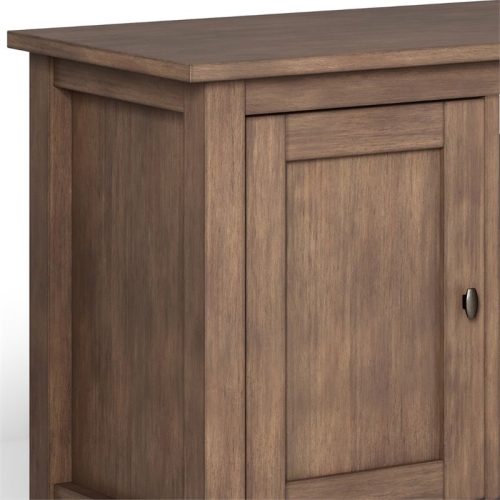 Simpli Home Warm Shaker Wood 72" Transitional TV Media Stand in Rustic Natural Brown For TVs up to 80"