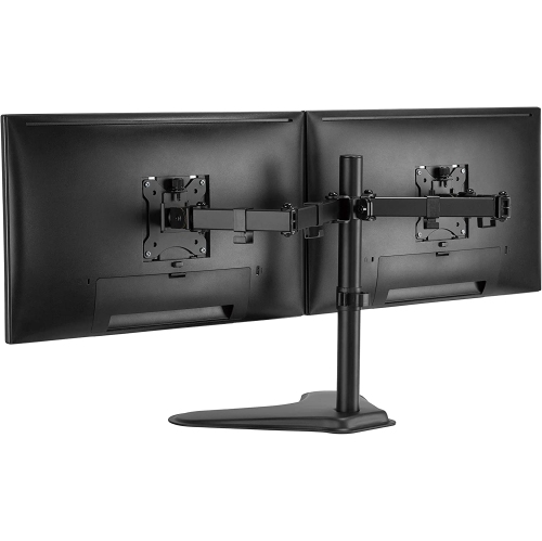 Dual LED LCD Monitor Free-Standing Desk Stand for 2 Screens up to 32 inches Heavy-Duty Fully Adjustable Arms with Max VESA 100x100mm