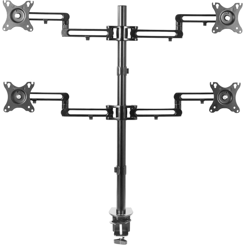 Full Motion Aluminum 17 to 32 inch Quad Monitor Desk Mount Stand with Articulating Arm Joints, Fits 4 Screens, Max VESA 100x100, STAND-V104Y