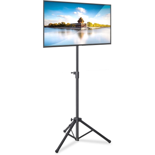 DOLAER  Premium Lcd Flat Panel Tv Tripod, Portable Tv Stand, Foldable Stand Mount, Fits Lcd Led Flat Screen Tv Up to 32', Adjustable Height, 22 Lbs