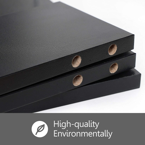 Wood Monitor Stand Riser 2 Tiers 16.7 inch Computer Laptop Stand with Storage Shelf, Desk Organization for Home Office Supplies, Black DT204201WB