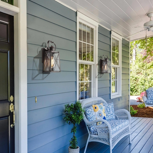 Modern Rustic 2-Pack Wall Scones Industrial Metal Outdoor Light with Glass Shade 