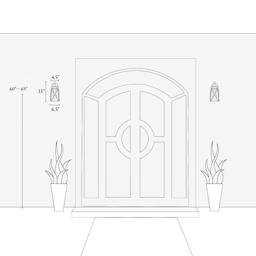 Modern Rustic 2-Pack Wall Scones Industrial Metal Outdoor Light with Glass Shade 