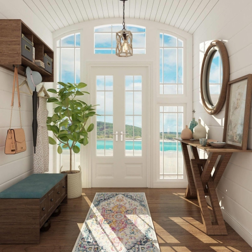 Modern Farmhouse 1-Light Cylinder Wood Island Pendant Lights for Dining Room