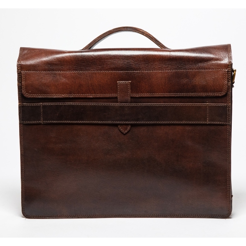 HIDES Complete Leather Laptop Travel Briefcase 17" – ANTIQUE BROWN