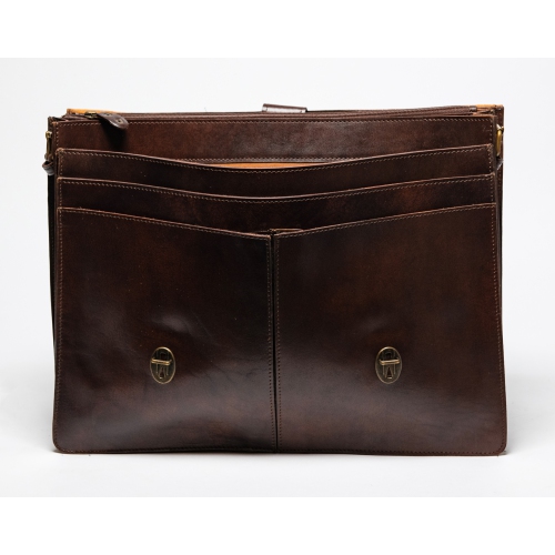 HIDES Complete Leather Laptop Travel Briefcase 17" – ANTIQUE BROWN