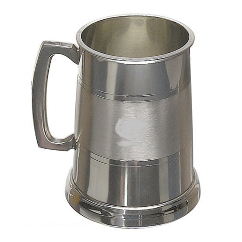 Elegance Pewter Plated Tankard w/Satin Band