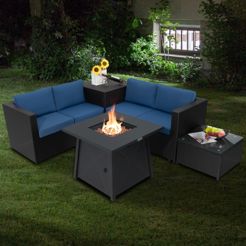 Propane fire pit online patio set