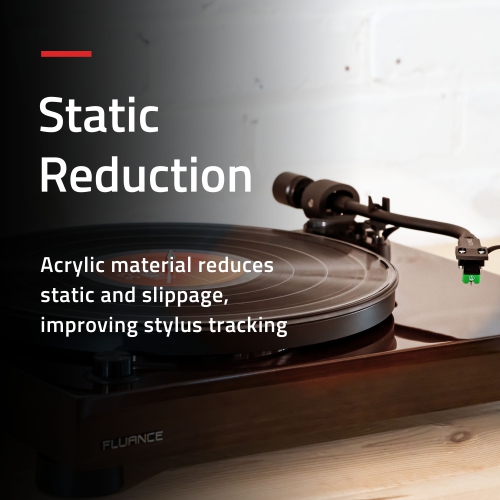 Fluance Acrylic Turntable Platter Mat, Reduces Vibrations, Improves Sound Clarity, Antistatic, for 12" Record Players