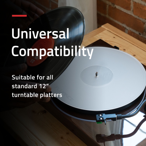 Fluance Acrylic Turntable Platter Mat, Reduces Vibrations, Improves Sound Clarity, Antistatic, for 12" Record Players