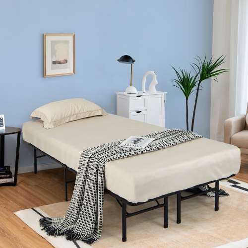 Costway Twin&Full/King&Queen Folding Metal Platform Bed Frame 13 Inch Mattress Foundation 660 LBS