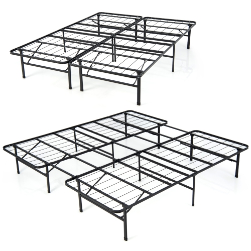 Costway Twin&Full/King&Queen Folding Metal Platform Bed Frame 13 Inch Mattress Foundation 660 LBS