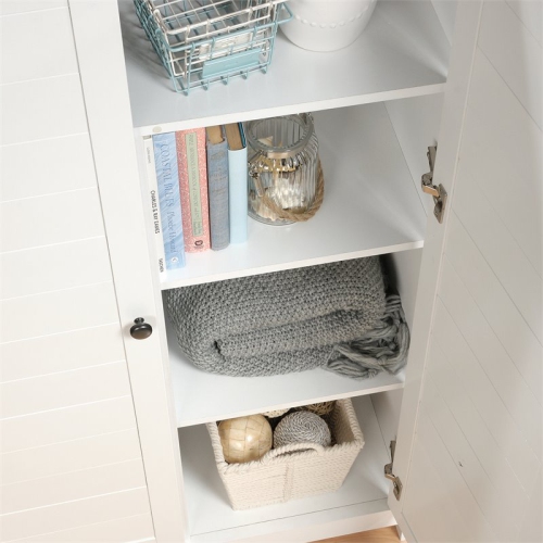 Sauder – grande armoire de rangement en bois Cottage Road, blanc doux