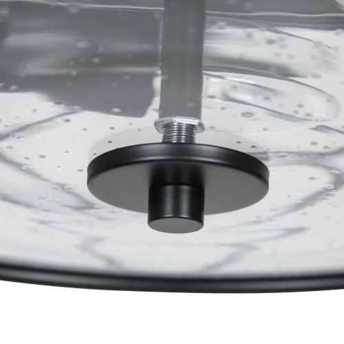 Modern Black 3-Light Drum Flush Mount Seeded Glass Ceiling Lights