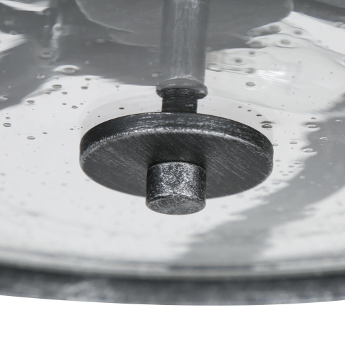 Modern Industrial 3-Light Seeded Glass Drum Flush Mount Ceiling Light