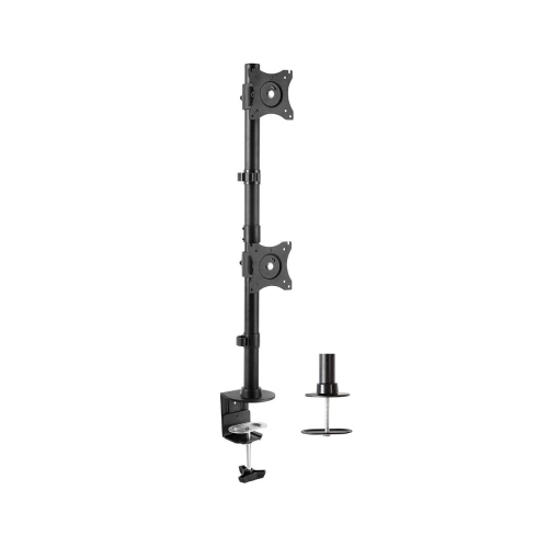 Dual Computer Monitor Desk Mount Stand Vertical Array for 2 Screens up to 27 inches STAND-V002R