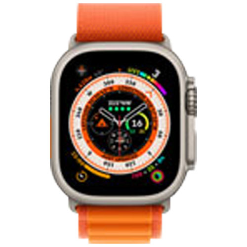 Virgin Plus Apple Watch Ultra 49mm Titanium Case with Orange Alpine Loop - Medium
