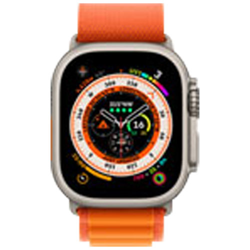 Apple Watch Ultra avec boîtier de 49 mm en titane et bracelet alpin orange offert par Bell - Grand